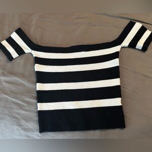 Forever 21 Striped Off-Shoulder Sweater